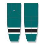 Athletic Knit HS2100-457 Lightweight Pro Hockey Socks - Pacific Teal/White/Black - Front