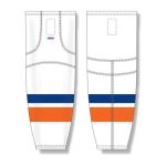 Athletic Knit HS2100-491 Lightweight Pro Hockey Socks - 2010 New York Islanders White - Front