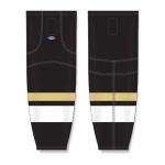 Athletic Knit HS2100-514 Lightweight Pro Hockey Socks - New Pittsburgh 3rd Black - Front