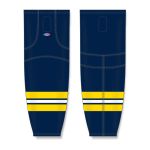 Athletic Knit HS2100-589 Lightweight Pro Hockey Socks - 2011 Michigan Navy - Front