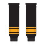 Athletic Knit HS630-212 Knitted Striped Hockey Socks - Black/Gold - Front