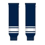 Athletic Knit HS630-216 Knitted Striped Hockey Socks - Navy/White - Front