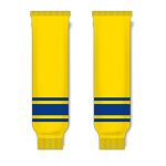 Athletic Knit HS630-257 Knitted Striped Hockey Socks - Maize/Royal - Front