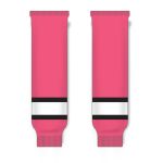 Athletic Knit HS630-272 Knitted Striped Hockey Socks - Pink/White/Black - Front
