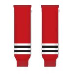 Athletic Knit HS630-304 Knitted Striped Hockey Socks - Chicago Red - Front