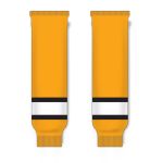 Athletic Knit HS630-329 Knitted Striped Hockey Socks - Gold/White/Black - Front