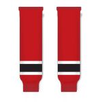Athletic Knit HS630-366 Knitted Striped Hockey Socks - New Jersey Red - Front