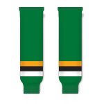 Athletic Knit HS630-406 Knitted Striped Hockey Socks - Minnesota Kelly With Black Stripe - Front