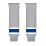 Athletic Knit HS630-450 Knitted Striped Hockey Socks - Grey/Royal/White - Front