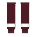 Athletic Knit HS630-480 Knitted Striped Hockey Socks - Peterborough Maroon - Front