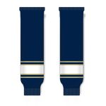 Athletic Knit HS630-520 Knitted Striped Hockey Socks - Notre Dame Navy - Front