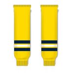Athletic Knit HS630-590 Knitted Striped Hockey Socks - 2011 Michigan Maize - Front