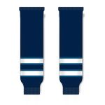 Athletic Knit HS630-595 Knitted Striped Hockey Socks - 2011 Winnipeg Navy - Front