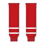 Athletic Knit HS630-802 Knitted Striped Hockey Socks - Team Canada Red (2010) - Front