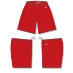 Athletic Knit LS1300-005 Field Lacrosse Shorts - Red - Full