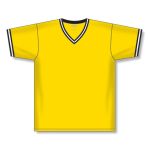 Athletic Knit S1333-256 Soccer Jersey - Maize/Black/White - Front