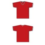Athletic Knit S1333-414 Soccer Jersey - Red/Black/White - Full