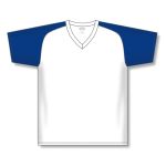 Athletic Knit S1375-207 Soccer Jersey - White/Royal - Front