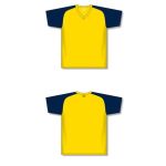Athletic Knit S1375-253 Soccer Jersey - Maize/Navy - Full