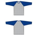 Athletic Knit S1846-922 Soccer Long Sleeve Shirt - Heather Grey/Royal - Full