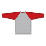 Athletic Knit S1846-923 Soccer Long Sleeve Shirt - Heather Grey/Red - Rear