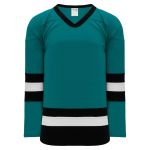 Athletic Knit H6500-457 League Hockey Jersey - Pacific Teal/Black/White - Primary