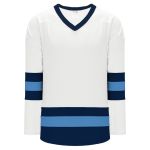 Athletic Knit H6500-474 League Hockey Jersey - White/Navy/Sky - Primary