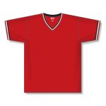 Athletic Knit V1333-414 Volleyball Jersey - Red/Black/White - Front