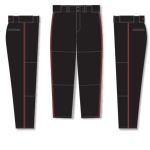 Athletic Knit BA1391-249 Pro Baseball Pants - Black/Red - Full
