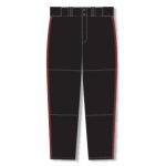 Athletic Knit BA1391-249 Pro Baseball Pants - Black/Red - Front