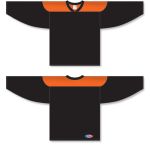 Athletic Knit H6100-265 League Hockey Jersey - Black/Orange - Full