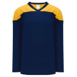 Athletic Knit H6100-286 League Hockey Jersey - Navy/Tuscan Gold - Primary