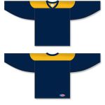 Athletic Knit H6100-286 League Hockey Jersey - Navy/Tuscan Gold - Full