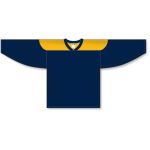 Athletic Knit H6100-286 League Hockey Jersey - Navy/Tuscan Gold - Front