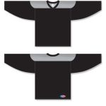 Athletic Knit H6100-854 League Hockey Jersey - Black/Grey - Full