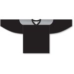 Athletic Knit H6100-854 League Hockey Jersey - Black/Grey - Front