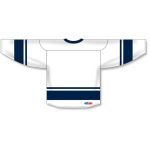 Athletic Knit H6400-217 League Hockey Jersey - White/Navy - Rear