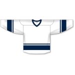Athletic Knit H6400-217 League Hockey Jersey - White/Navy - Front