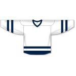 Athletic Knit H6500-217 League Hockey Jersey - White/Navy - Front
