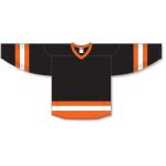 Athletic Knit H6500-223 League Hockey Jersey - Black/Orange/White - Front