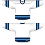 Athletic Knit H6500-474 League Hockey Jersey - White/Navy/Sky - Full