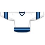 Athletic Knit H6500-474 League Hockey Jersey - White/Navy/Sky - Front