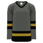 Athletic Knit H6500-748 League Hockey Jersey - Graphite/Black/Knights Gold - Primary
