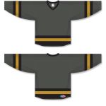 Athletic Knit H6500-748 League Hockey Jersey - Graphite/Black/Knights Gold - Full