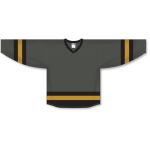 Athletic Knit H6500-748 League Hockey Jersey - Graphite/Black/Knights Gold - Front