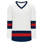 Athletic Knit H6500-765 League Hockey Jersey - White/Navy/Red - Primary