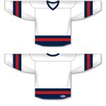 Athletic Knit H6500-765 League Hockey Jersey - White/Navy/Red - Full