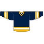 Athletic Knit H6500-766 League Hockey Jersey - Navy/Tuscan Gold/White - Front