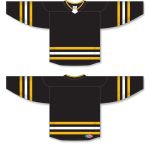 Athletic Knit H8000-345 Select Hockey Jersey - Black/Tuscan Gold/White - Full