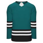Athletic Knit H8000-457 Select Hockey Jersey - Pacific Teal/Black/White - Primary